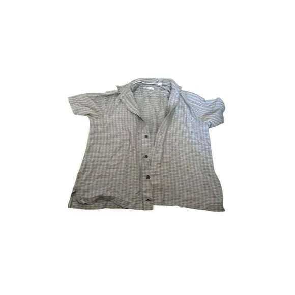 Tommy Bahama Other - Men's Gray Check Silk Blend Short Sleeve Button-Up Shirt Size L